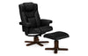 Malmo Recliner & Footstool - Black